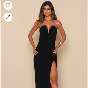 Lulus “Dedicated to Glamour” Black Strapless Maxi  Dress.